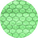 Round Trellis Emerald Green Modern Rug, con3058emgrn