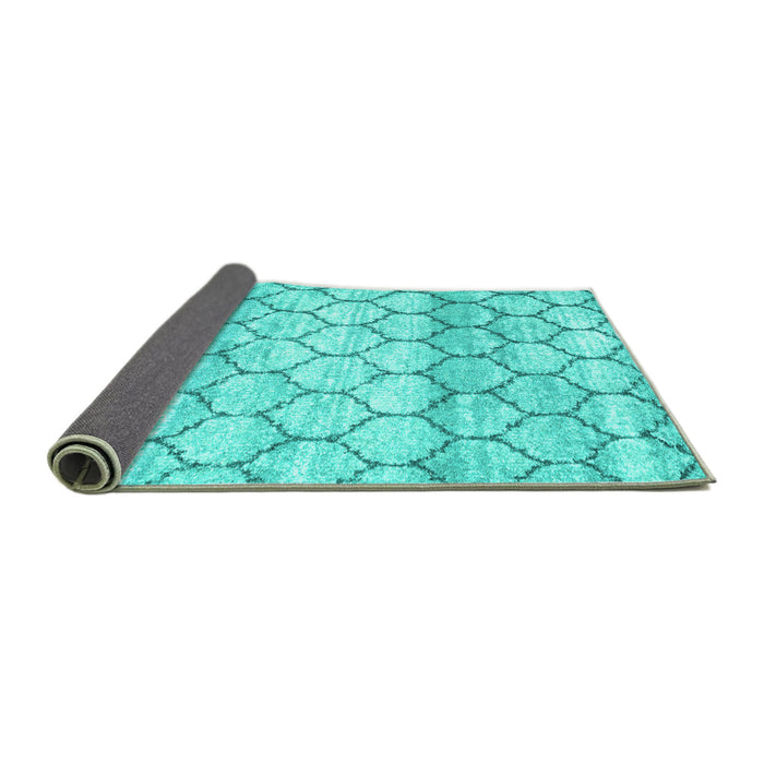 Sideview of Trellis Turquoise Modern Rug, con3058turq