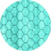 Round Trellis Turquoise Modern Area Rugs, wshcon3058turq