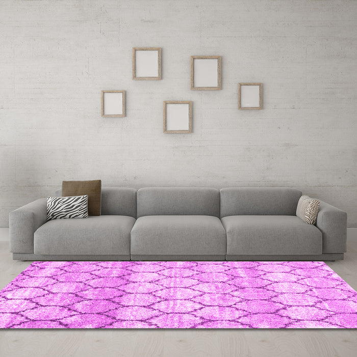 Trellis Pink Modern Rug in a Living Room, wshcon3058pnk