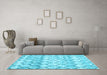 Trellis Light Blue Modern Rug in a Living Room, wshcon3058lblu