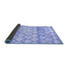 Sideview of Trellis Blue Modern Rug, con3058blu