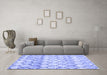 Trellis Blue Modern Rug in a Living Room, wshcon3058blu