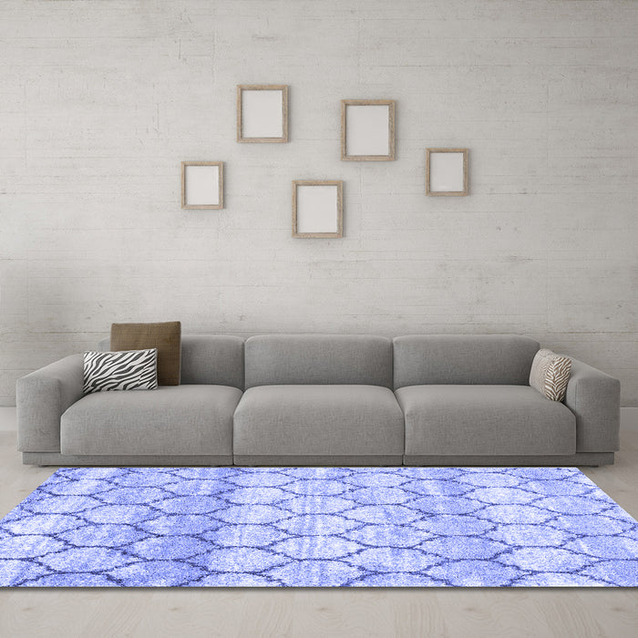 Trellis Blue Modern Rug in a Living Room, wshcon3058blu