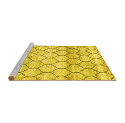 Sideview of Trellis Yellow Modern Rug, wshcon3058yw