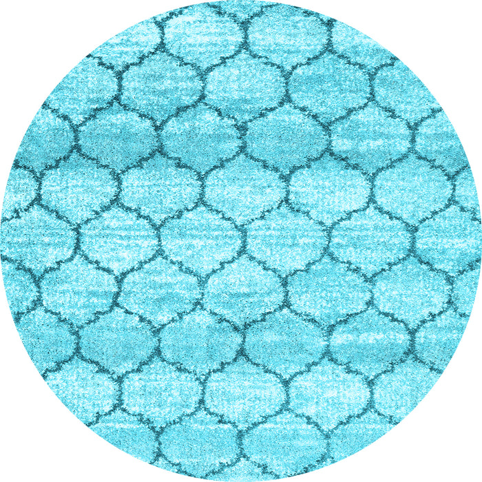 Round Trellis Light Blue Modern Rug, con3058lblu