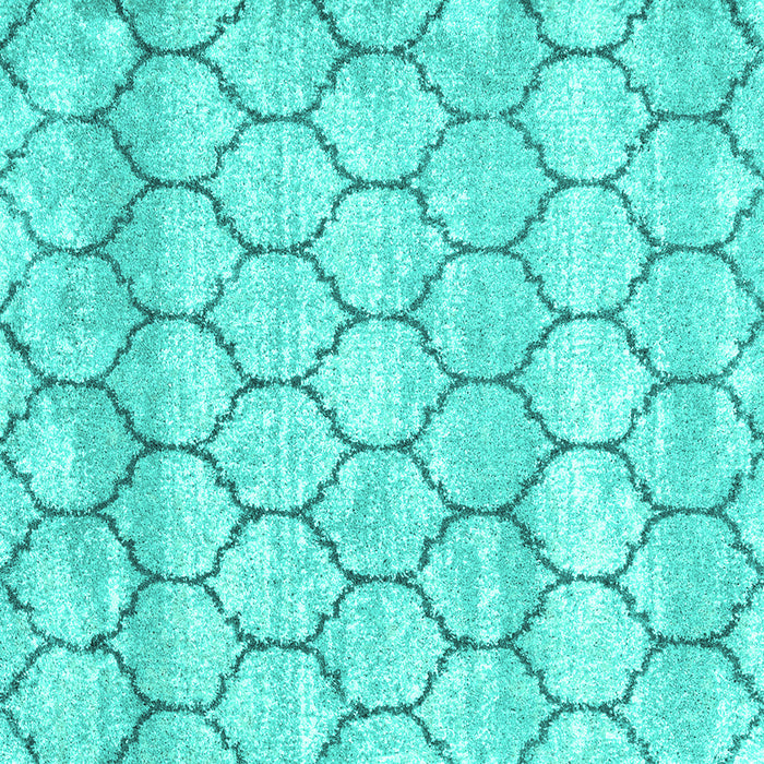 Square Trellis Turquoise Modern Rug, con3059turq