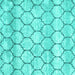 Square Trellis Turquoise Modern Rug, con3059turq