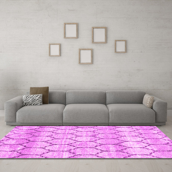 Trellis Pink Modern Rug in a Living Room, wshcon3059pnk
