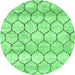 Round Trellis Emerald Green Modern Rug, con3059emgrn