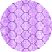 Round Trellis Purple Modern Rug, con3059pur