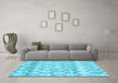 Trellis Light Blue Modern Rug in a Living Room, wshcon3059lblu