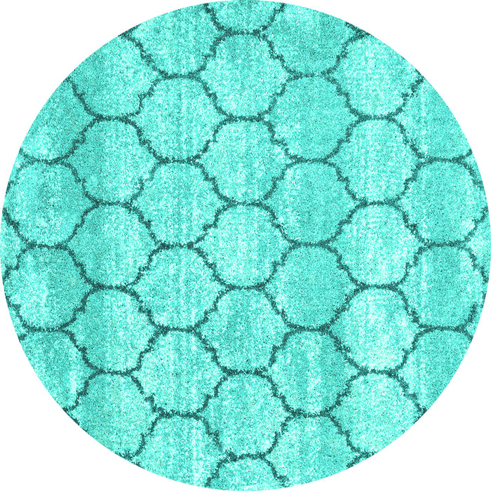 Round Trellis Turquoise Modern Area Rugs, wshcon3059turq