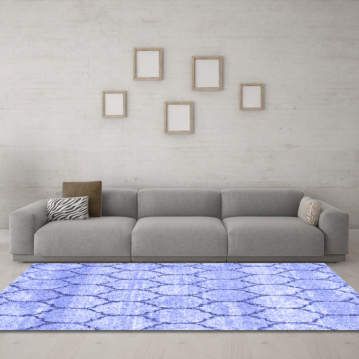 Trellis Blue Modern Rug in a Living Room, wshcon3059blu