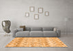 Trellis Orange Modern Area Rugs in a Living Room, wshcon3059org