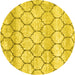 Round Trellis Yellow Modern Rug, wshcon3059yw