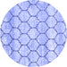 Round Trellis Blue Modern Rug, con3059blu