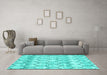 Trellis Turquoise Modern Area Rugs in a Living Room,, wshcon3059turq