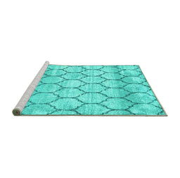 Sideview of Trellis Turquoise Modern Area Rugs, wshcon3059turq