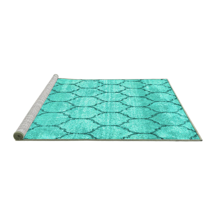 Sideview of Trellis Turquoise Modern Area Rugs, wshcon3059turq