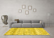 Trellis Yellow Modern Rug in a Living Room, wshcon3059yw