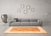 Machine Washable Abstract Orange Contemporary Rug, wshcon305org