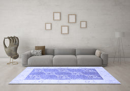 Machine Washable Abstract Blue Contemporary Rug in a Living Room, wshcon305blu