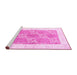 Sideview of Machine Washable Abstract Pink Contemporary Rug, wshcon305pnk