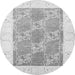 Square Abstract Gray Contemporary Rug, con305gry