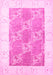 Machine Washable Abstract Pink Contemporary Rug, wshcon305pnk