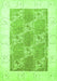 Serging Thickness of Machine Washable Abstract Green Contemporary Area Rugs, wshcon305grn