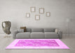 Machine Washable Abstract Purple Contemporary Area Rugs in a Living Room, wshcon305pur