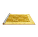 Sideview of Machine Washable Abstract Yellow Contemporary Rug, wshcon305yw