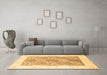 Machine Washable Abstract Brown Contemporary Rug in a Living Room,, wshcon305brn