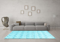 Machine Washable Terrilis Light Blue Contemporary Rug, wshcon3060lblu