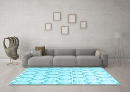 Machine Washable Terrilis Light Blue Contemporary Rug in a Living Room, wshcon3060lblu