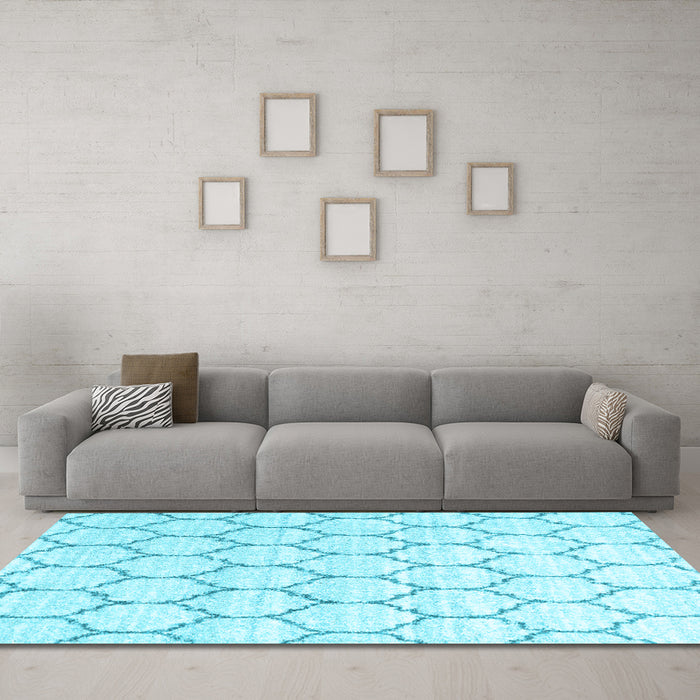 Machine Washable Terrilis Light Blue Contemporary Rug in a Living Room, wshcon3060lblu