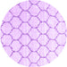 Round Machine Washable Terrilis Purple Contemporary Area Rugs, wshcon3060pur