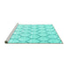 Sideview of Machine Washable Terrilis Turquoise Contemporary Area Rugs, wshcon3060turq