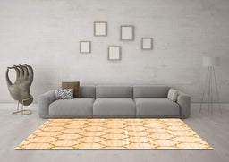 Machine Washable Terrilis Orange Contemporary Area Rugs in a Living Room, wshcon3060org