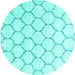 Round Terrilis Turquoise Contemporary Rug, con3060turq