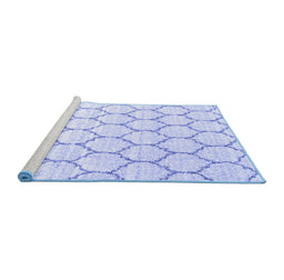 Sideview of Machine Washable Terrilis Blue Contemporary Rug, wshcon3060blu