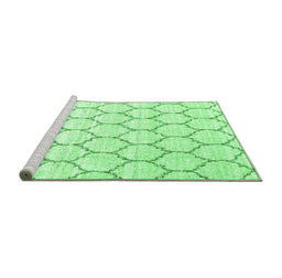 Sideview of Machine Washable Terrilis Emerald Green Contemporary Area Rugs, wshcon3060emgrn