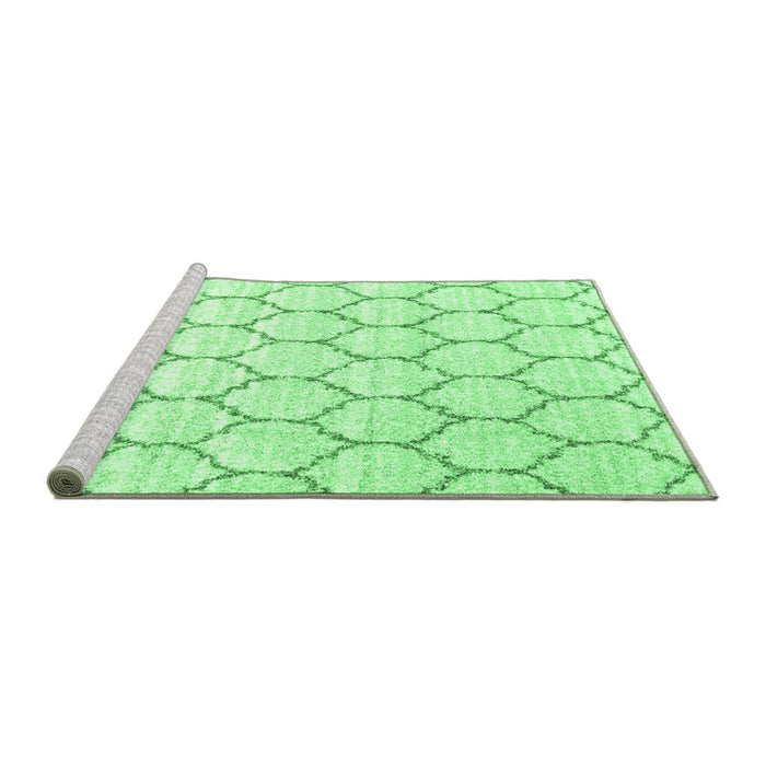 Sideview of Machine Washable Terrilis Emerald Green Contemporary Area Rugs, wshcon3060emgrn