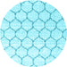 Round Terrilis Light Blue Contemporary Rug, con3060lblu