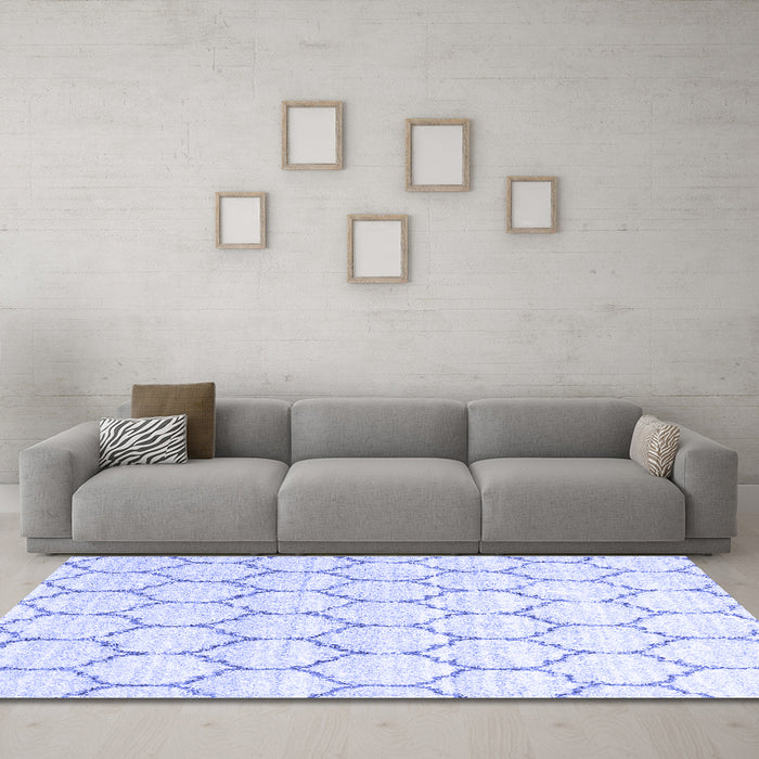 Machine Washable Terrilis Blue Contemporary Rug in a Living Room, wshcon3060blu
