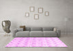 Machine Washable Terrilis Pink Contemporary Rug in a Living Room, wshcon3060pnk