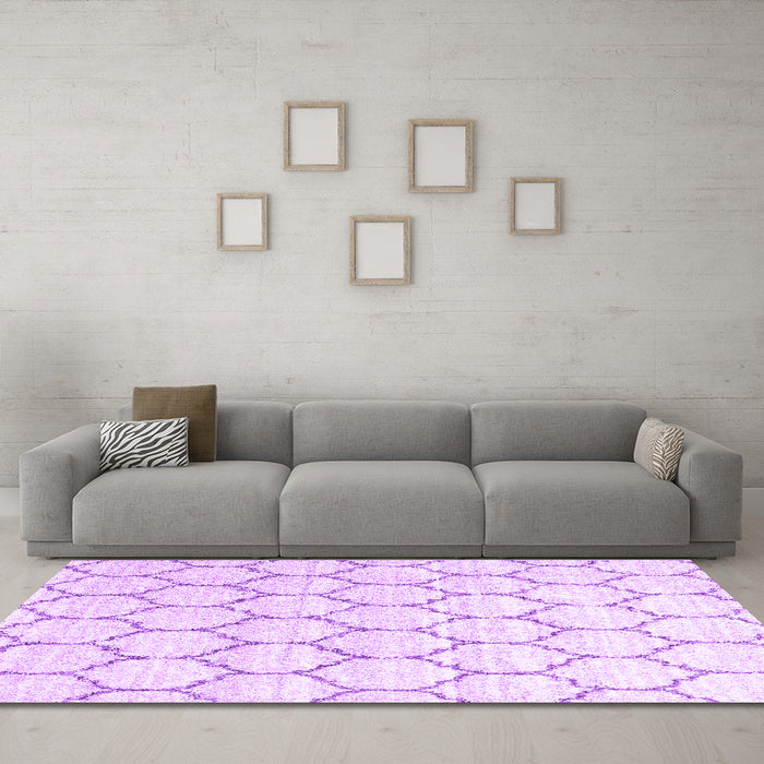 Machine Washable Terrilis Purple Contemporary Area Rugs in a Living Room, wshcon3060pur