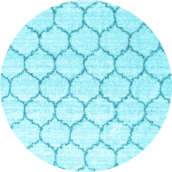 Round Machine Washable Terrilis Light Blue Contemporary Rug, wshcon3060lblu