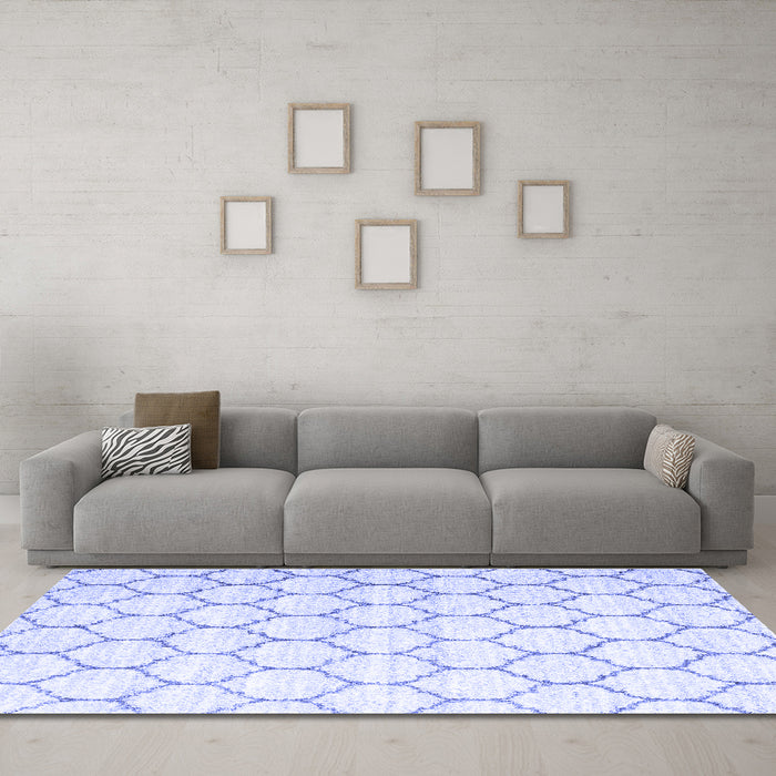 Machine Washable CON3061X Blue CON3061X Rug in a Living Room, wshcon3061blu